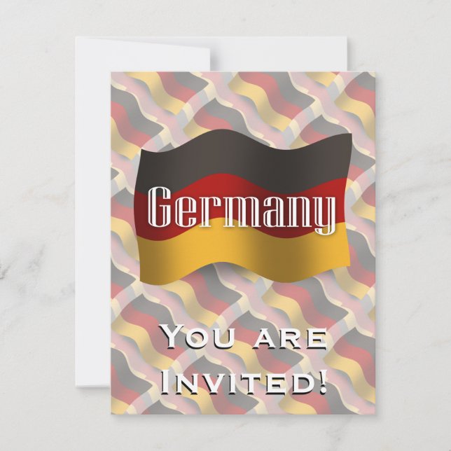 Germany Waving Flag Invitation (Front)