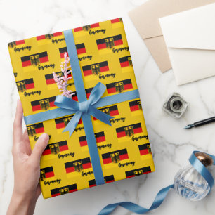 Germany Wrapping Paper, German Flag patriotic Wrapping Paper