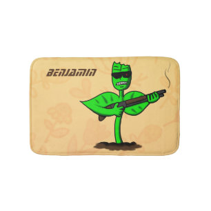 Germinator cyborg plant funny cartoon bath mat
