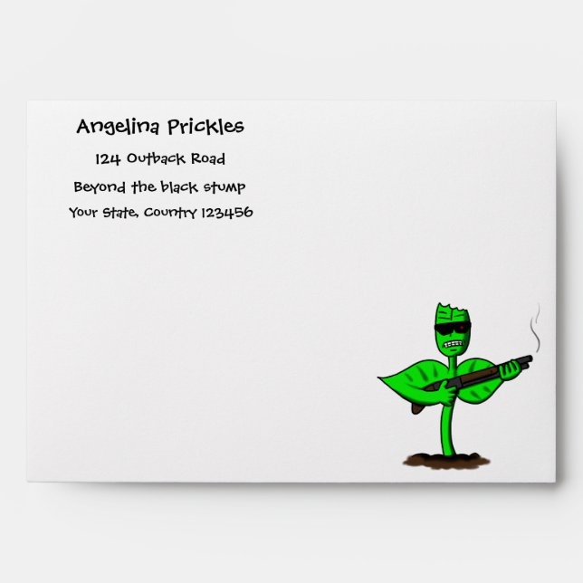 Germinator cyborg plant funny cartoon envelope (Front)