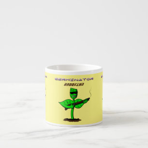 Germinator cyborg plant funny cartoon espresso cup