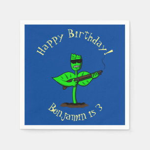 Germinator cyborg plant funny cartoon napkin