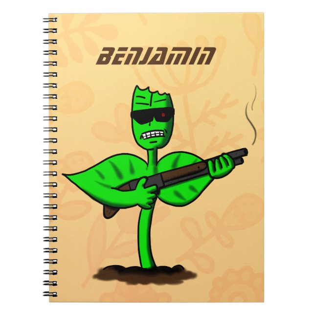 Germinator cyborg plant funny cartoon notebook (Front)
