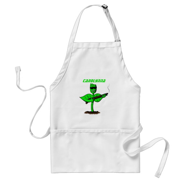 Germinator cyborg plant funny cartoon standard apron (Front)