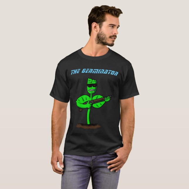 Germinator cyborg plant funny cartoon T-Shirt (Front Full)