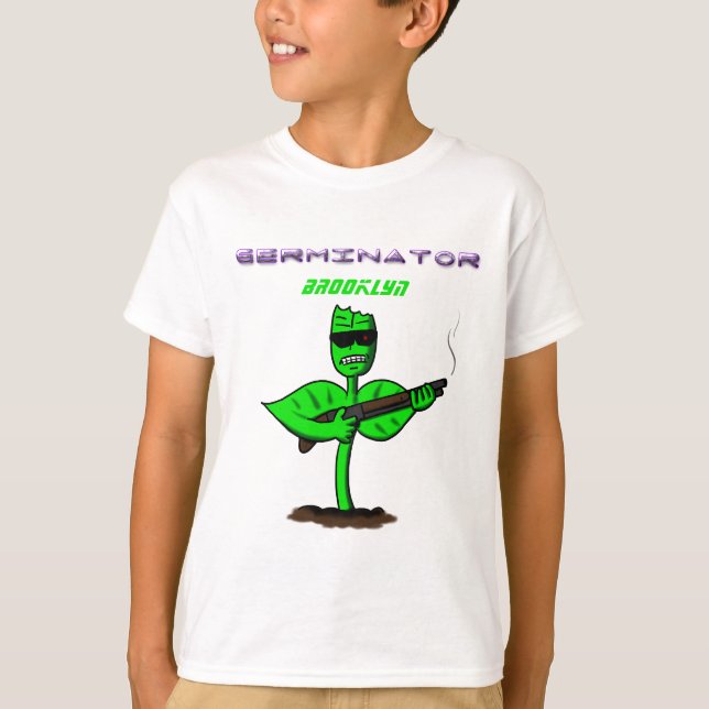 Germinator cyborg plant funny cartoon  T-Shirt (Front)