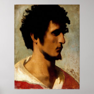 Gérôme - Head Of A Peasant, Roman Countryside 1844 Poster
