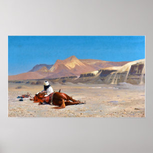 Gérôme - Rider And His Steed In The Desert Poster