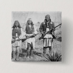 Geronimo and three of his Apache warriors, 1886 (b 15 Cm Square Badge