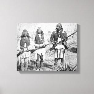 Geronimo and three of his Apache warriors, 1886 (b Canvas Print