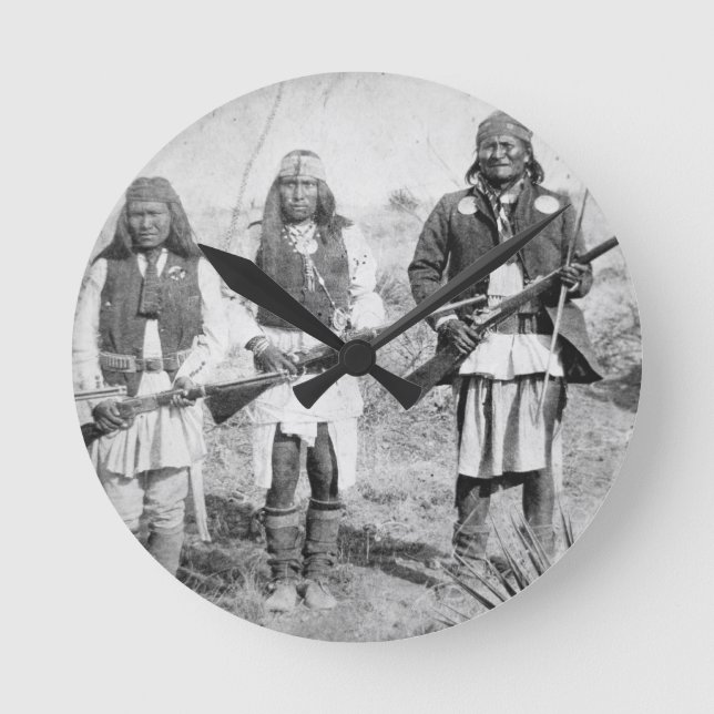 Geronimo and three of his Apache warriors, 1886 (b Round Clock (Front)