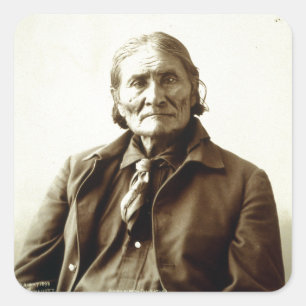 Geronimo (Guiyatle) Apache Native American Indian Square Sticker