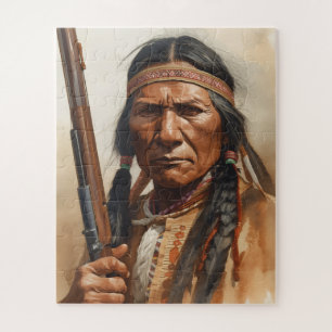 Geronimo Indian Chief Warrior Portrait Jigsaw Puzzle