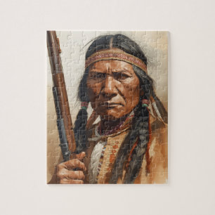 Geronimo Indian Chief Warrior Portrait Jigsaw Puzzle