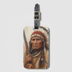 Geronimo Indian Chief Warrior Portrait Luggage Tag