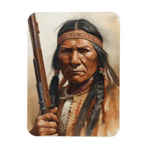 Geronimo Indian Chief Warrior Portrait Magnet
