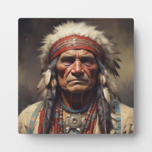 Geronimo Indian Chief Warrior Portrait Plaque