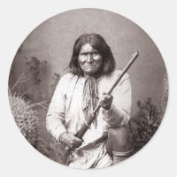 Geronimo Vintage Indian Warrior Classic Round Stic