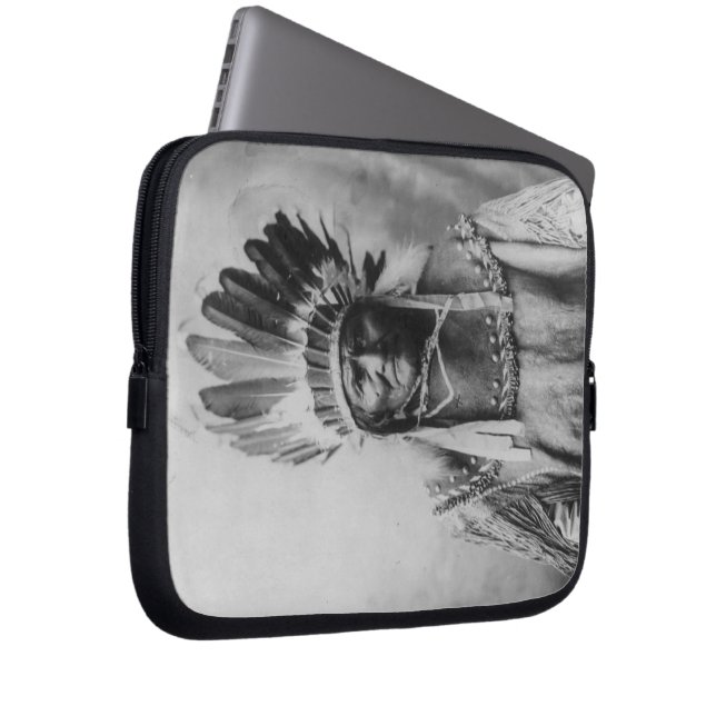 'Geronimo with Headdress' Laptop Sleeve (Front Right)