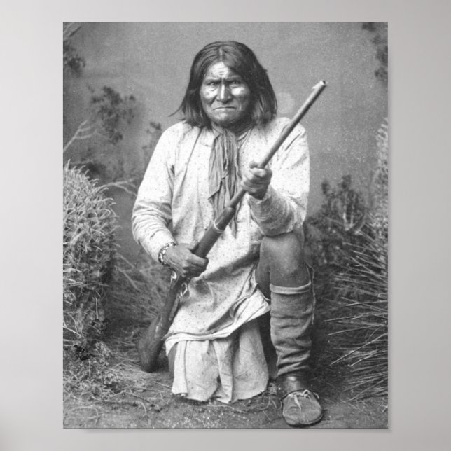 Geronimo With Rifle 1886 Vintage Indian Poster (Front)