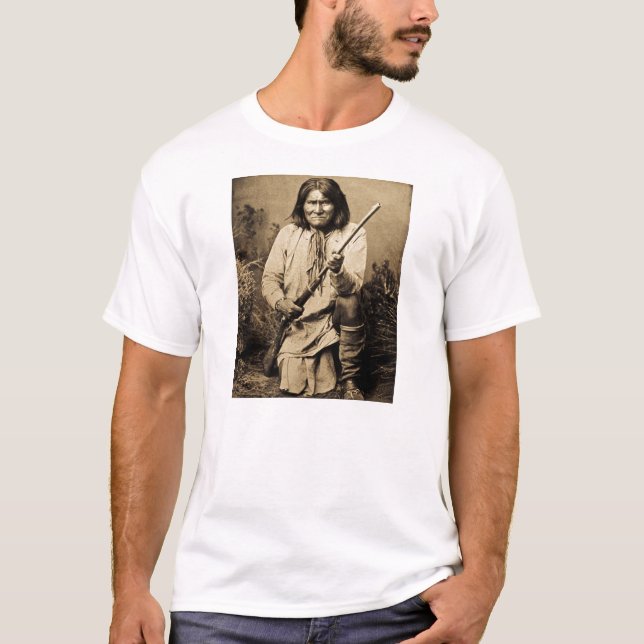 Geronimo with Rifle 1886 Vintage T-Shirt (Front)