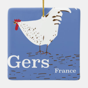 Gers France Vintage travel poster Ceramic Ornament