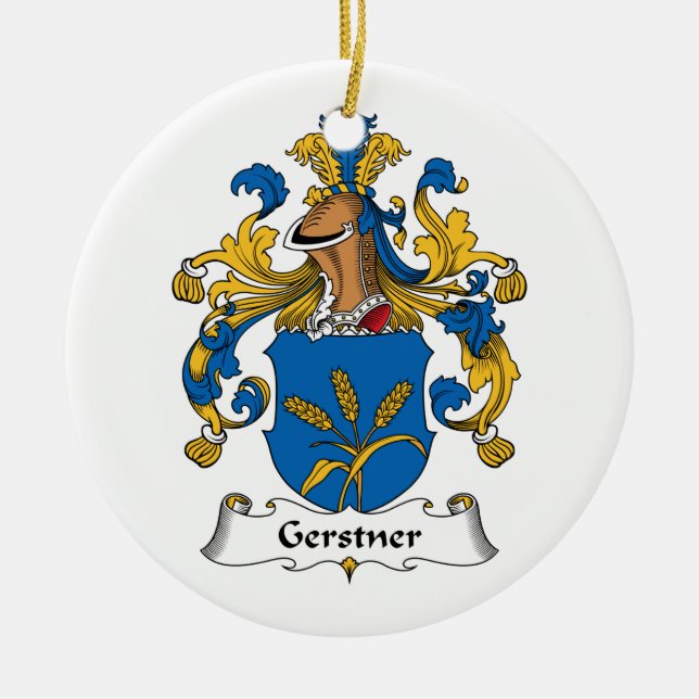 Gerstner Family Crest Ceramic Tree Decoration (Front)