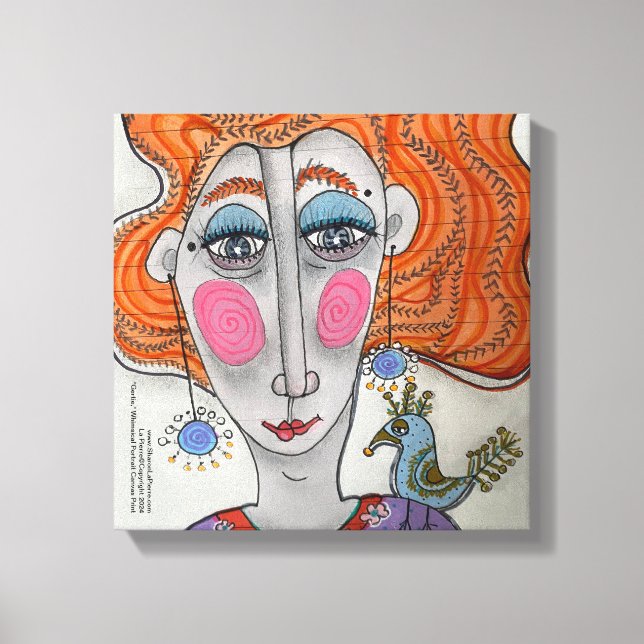 "Gertie," Whimsical Portrait Canvas Print (Front)