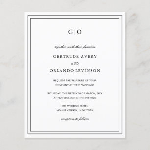 Gertrude Black and White Classic Elegant Wedding Flyer