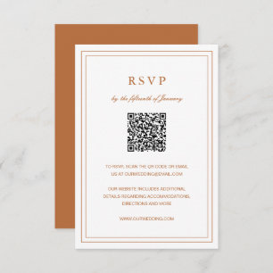 Gertrude Burnt Orange Classic Elegant Wedding RSVP Card