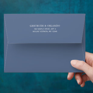 Gertrude Dusty Blue Classic Elegant Wedding Envelope