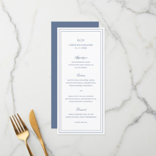 Gertrude Dusty Blue Classic Elegant Wedding Menu