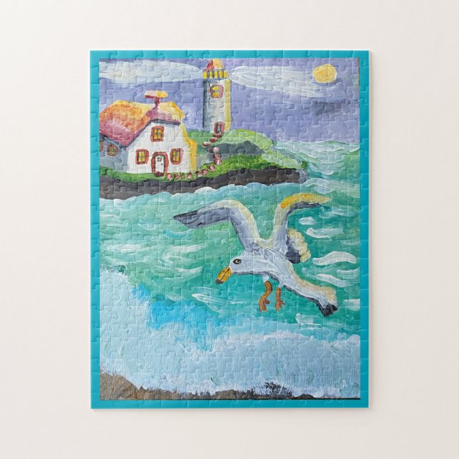 Gertrude Gull And The Lighthouse  Jigsaw Puzzle (Vertical)