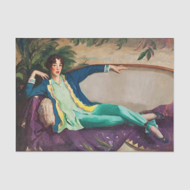 Gertrude Vanderbilt Whitney by Robert Henri        Tissue Paper (Front)