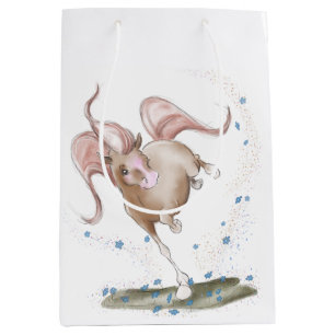 Geschenktüte mit Pferdemotiv, Geschenkverpackung Medium Gift Bag