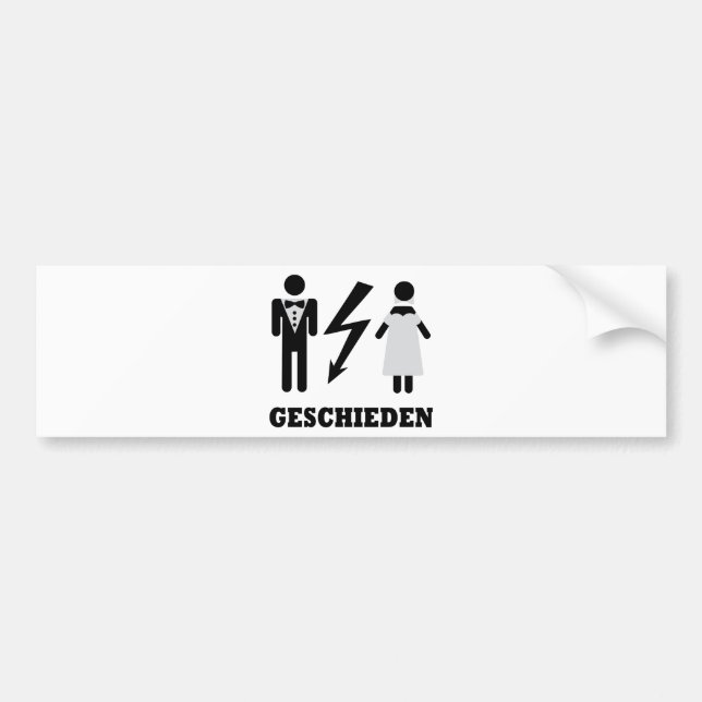 geschieden icon bumper sticker (Front)
