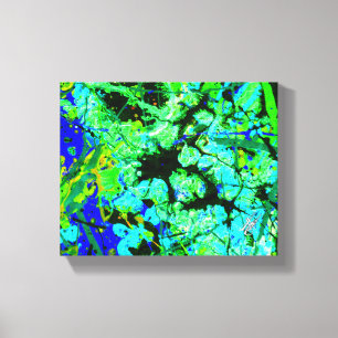 Gestation Green Blue Abstract Splatter Canvas Print