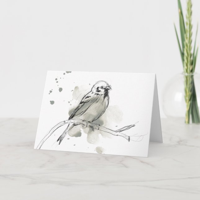 Gestural Bird Study Card (Front)