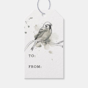 Gestural Bird Study Gift Tags