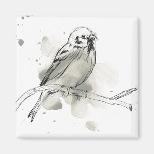 Gestural Bird Study Magnet