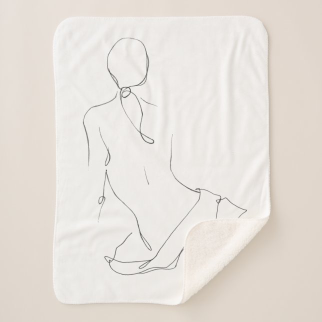 Gestural Contour Sherpa Blanket (Front)