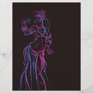 Gesture sketch drawing tribal fusion bellydancer flyer