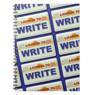Get a License to Write Fun Author Pattern Spiral Notebook