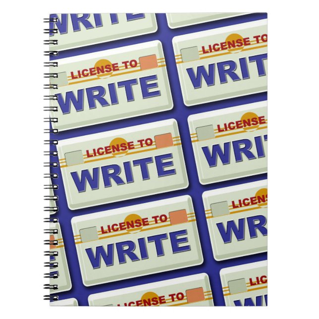 Get a License to Write Fun Author Pattern Spiral Notebook (Front)