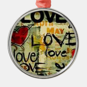 Get A Little Love Graffiti Metal Tree Decoration