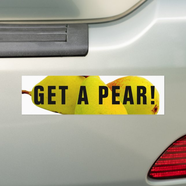 Get a Pear Bumper Sticker (On Car)