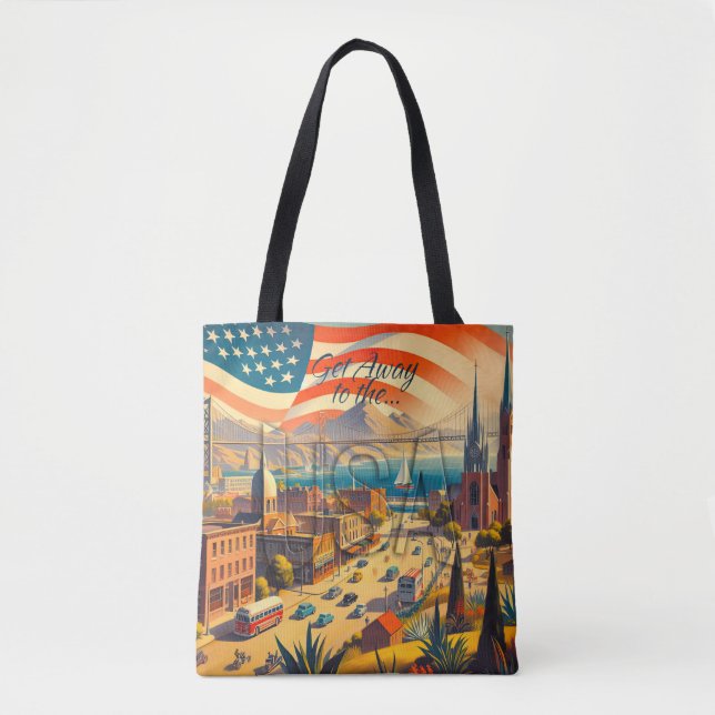 Get Away to the USA Tote Bag (Front)