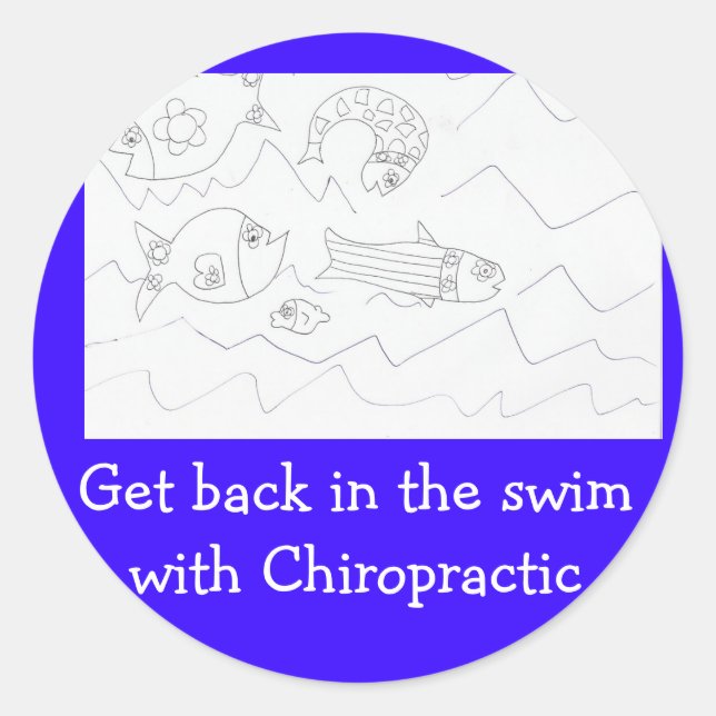 Get back in swim Chiropractor sticker (Front)