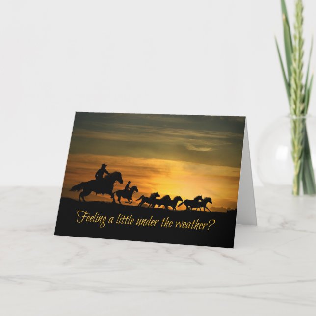 Get Better, Feel Better Cowboy Riding Card (Front)