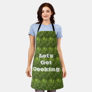 Get Cooking Bright Green Leaf Photo Pattern Nature Apron